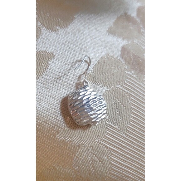 Sterling Silver Open Frame Rose Pendant Necklace & Earrings Two Tone NEW - Picture 6 of 14